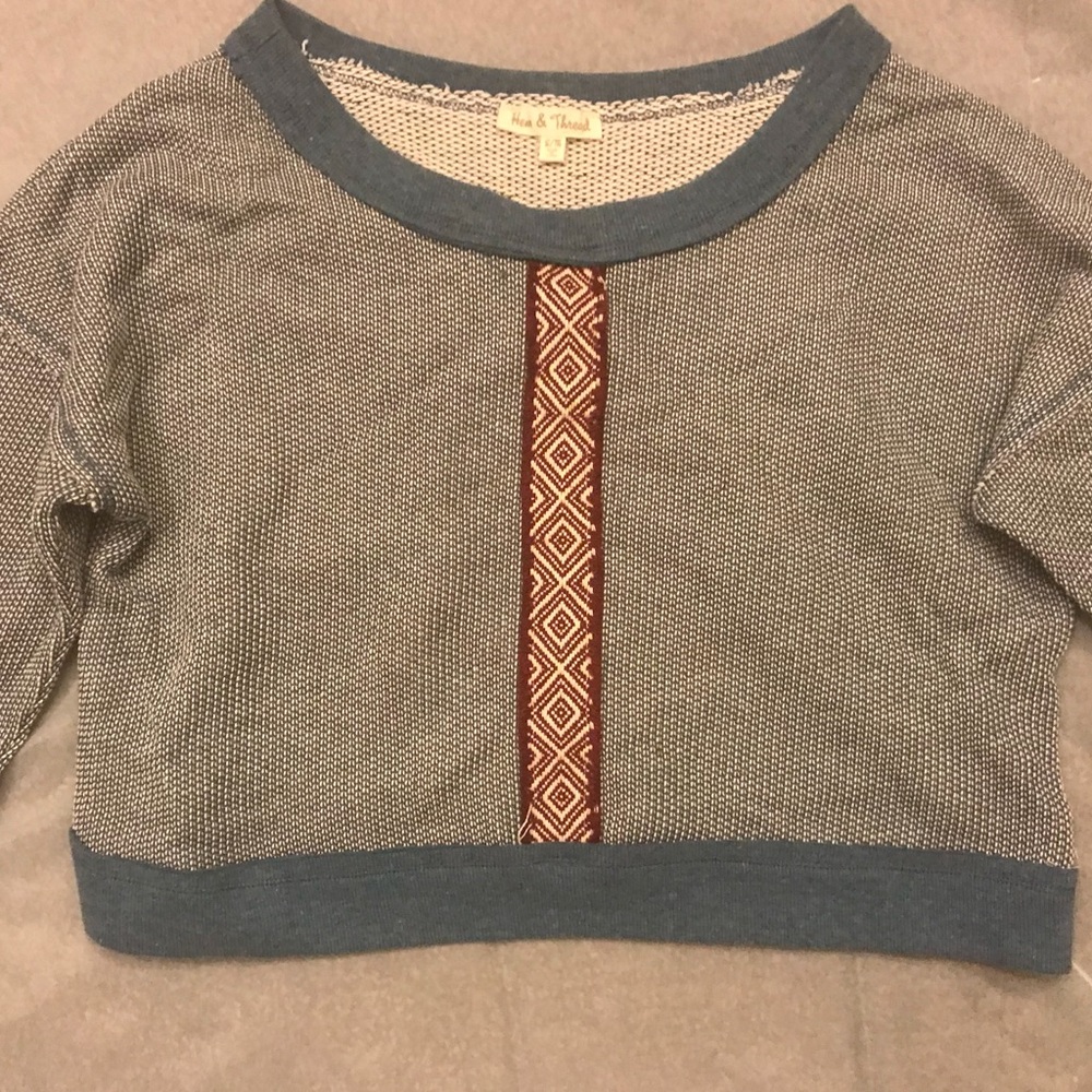 Boho crop top sweater ☮️